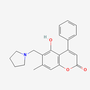 5-hydroxy-7-methyl-4-phenyl-6-(pyrrolidin-1-ylmethyl)-2H-chromen-2-one