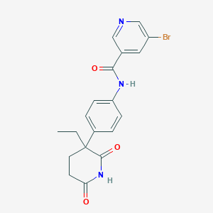 molecular formula C19H18BrN3O3 B11154670 5-bromo-N-[4-(3-ethyl-2,6-dioxo-3-piperidyl)phenyl]nicotinamide 