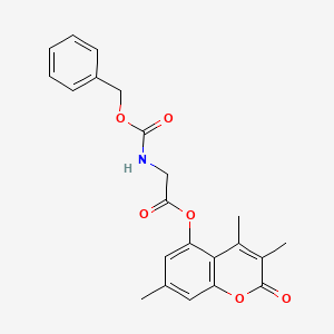 molecular formula C22H21NO6 B11154678 3,4,7-trimethyl-2-oxo-2H-chromen-5-yl N-[(benzyloxy)carbonyl]glycinate 