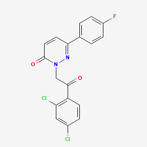 molecular formula C18H11Cl2FN2O2 B11154695 2-[2-(2,4-dichlorophenyl)-2-oxoethyl]-6-(4-fluorophenyl)-3(2H)-pyridazinone 