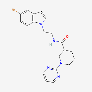 molecular formula C20H22BrN5O B11154703 N-[2-(5-bromo-1H-indol-1-yl)ethyl]-1-(2-pyrimidinyl)-3-piperidinecarboxamide 