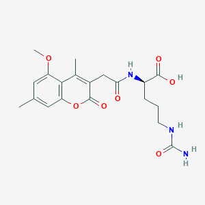 molecular formula C20H25N3O7 B11154727 5-(Carbamoylamino)-2-[2-(5-methoxy-4,7-dimethyl-2-oxo-2H-chromen-3-YL)acetamido]pentanoic acid 