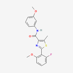 molecular formula C19H17FN2O3S B11154732 2-(2-fluoro-6-methoxyphenyl)-N-(3-methoxyphenyl)-5-methyl-1,3-thiazole-4-carboxamide 