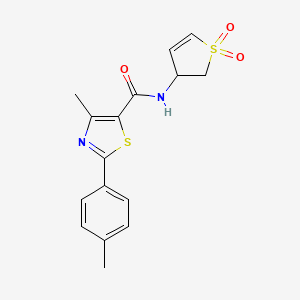 molecular formula C16H16N2O3S2 B11154740 N-(1,1-dioxido-2,3-dihydrothiophen-3-yl)-4-methyl-2-(4-methylphenyl)-1,3-thiazole-5-carboxamide 