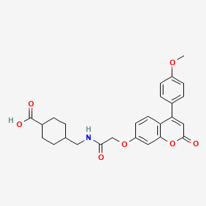 molecular formula C26H27NO7 B11154759 trans-4-{[({[4-(4-methoxyphenyl)-2-oxo-2H-chromen-7-yl]oxy}acetyl)amino]methyl}cyclohexanecarboxylic acid 