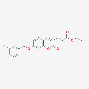 molecular formula C22H21ClO5 B11154771 ethyl 3-{7-[(3-chlorobenzyl)oxy]-4-methyl-2-oxo-2H-chromen-3-yl}propanoate 