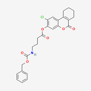 molecular formula C25H24ClNO6 B11154774 2-chloro-6-oxo-7,8,9,10-tetrahydro-6H-benzo[c]chromen-3-yl 4-(((benzyloxy)carbonyl)amino)butanoate 