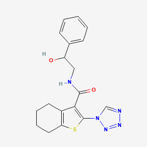 molecular formula C18H19N5O2S B11154792 N-(2-hydroxy-2-phenylethyl)-2-(1H-tetrazol-1-yl)-4,5,6,7-tetrahydro-1-benzothiophene-3-carboxamide 