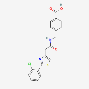 molecular formula C19H15ClN2O3S B11154826 4-[({[2-(2-Chlorophenyl)-1,3-thiazol-4-yl]acetyl}amino)methyl]benzoic acid 