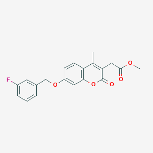 molecular formula C20H17FO5 B11154837 methyl {7-[(3-fluorobenzyl)oxy]-4-methyl-2-oxo-2H-chromen-3-yl}acetate 