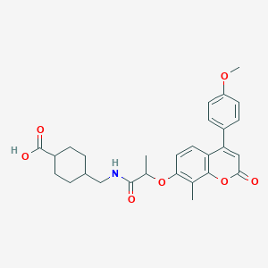 molecular formula C28H31NO7 B11154870 trans-4-{[(2-{[4-(4-methoxyphenyl)-8-methyl-2-oxo-2H-chromen-7-yl]oxy}propanoyl)amino]methyl}cyclohexanecarboxylic acid 