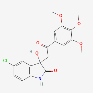 molecular formula C19H18ClNO6 B11154877 5-chloro-3-hydroxy-3-[2-oxo-2-(3,4,5-trimethoxyphenyl)ethyl]-1,3-dihydro-2H-indol-2-one 