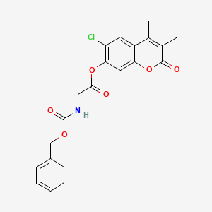 6-chloro-3,4-dimethyl-2-oxo-2H-chromen-7-yl N-[(benzyloxy)carbonyl]glycinate