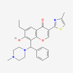 molecular formula C27H29N3O3S B11154892 6-ethyl-7-hydroxy-8-[(4-methylpiperazin-1-yl)(phenyl)methyl]-3-(4-methyl-1,3-thiazol-2-yl)-4H-chromen-4-one 