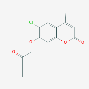 molecular formula C16H17ClO4 B11154908 6-chloro-7-(3,3-dimethyl-2-oxobutoxy)-4-methyl-2H-chromen-2-one 