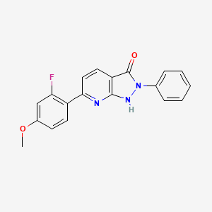 6-(2-fluoro-4-methoxyphenyl)-2-phenyl-1,2-dihydro-3H-pyrazolo[3,4-b]pyridin-3-one