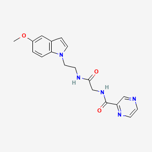 molecular formula C18H19N5O3 B11154933 N-(2-{[2-(5-methoxy-1H-indol-1-yl)ethyl]amino}-2-oxoethyl)-2-pyrazinecarboxamide 