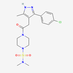 4-{2-[5-(4-chlorophenyl)-3-methyl-1H-pyrazol-4-yl]acetyl}-N,N-dimethyltetrahydro-1(2H)-pyrazinesulfonamide