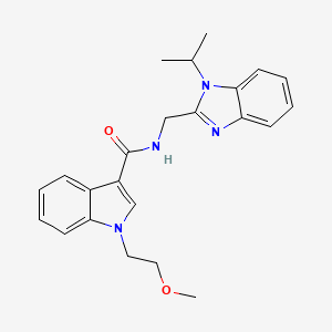 molecular formula C23H26N4O2 B11154955 N-[(1-isopropyl-1H-1,3-benzimidazol-2-yl)methyl]-1-(2-methoxyethyl)-1H-indole-3-carboxamide 