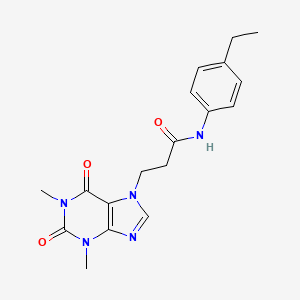 3-(1,3-dimethyl-2,6-dioxo-1,2,3,6-tetrahydro-7H-purin-7-yl)-N-(4-ethylphenyl)propanamide