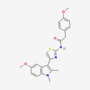 N-[4-(5-methoxy-1,2-dimethyl-1H-indol-3-yl)-1,3-thiazol-2-yl]-2-(4-methoxyphenyl)acetamide