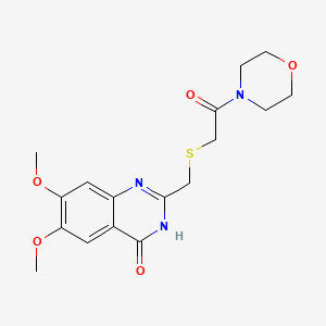 2-{[(4-Hydroxy-6,7-dimethoxyquinazolin-2-yl)methyl]sulfanyl}-1-(morpholin-4-yl)ethanone