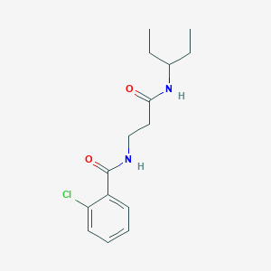 molecular formula C15H21ClN2O2 B11155069 2-chloro-N-[3-oxo-3-(pentan-3-ylamino)propyl]benzamide 