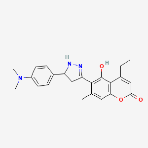 6-{5-[4-(dimethylamino)phenyl]-4,5-dihydro-1H-pyrazol-3-yl}-5-hydroxy-7-methyl-4-propyl-2H-chromen-2-one