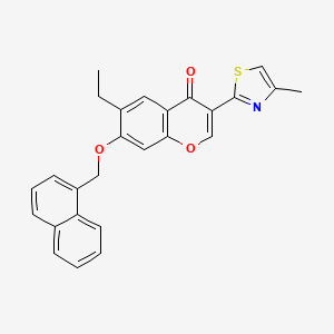 molecular formula C26H21NO3S B11155090 6-ethyl-3-(4-methyl-1,3-thiazol-2-yl)-7-(naphthalen-1-ylmethoxy)-4H-chromen-4-one 