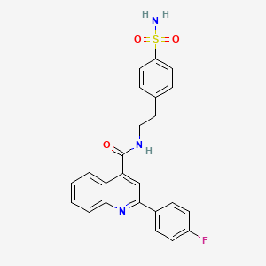 molecular formula C24H20FN3O3S B11155095 N-[4-(aminosulfonyl)phenethyl]-2-(4-fluorophenyl)-4-quinolinecarboxamide 