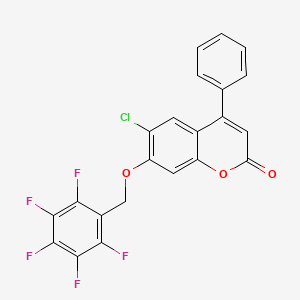 molecular formula C22H10ClF5O3 B11155107 6-chloro-7-[(pentafluorobenzyl)oxy]-4-phenyl-2H-chromen-2-one 