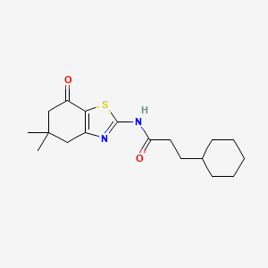 3-cyclohexyl-N-(5,5-dimethyl-7-oxo-4,5,6,7-tetrahydro-1,3-benzothiazol-2-yl)propanamide