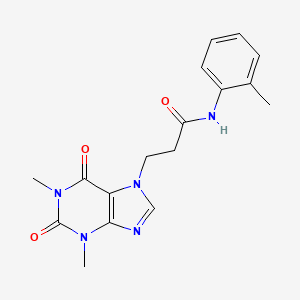 molecular formula C17H19N5O3 B11155138 3-(1,3-dimethyl-2,6-dioxo-1,2,3,6-tetrahydro-7H-purin-7-yl)-N-(2-methylphenyl)propanamide 