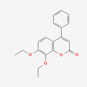 molecular formula C19H18O4 B11155154 7,8-diethoxy-4-phenyl-2H-chromen-2-one 