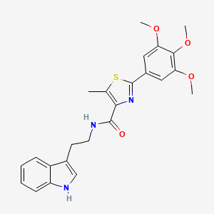 molecular formula C24H25N3O4S B11155209 N-[2-(1H-indol-3-yl)ethyl]-5-methyl-2-(3,4,5-trimethoxyphenyl)-1,3-thiazole-4-carboxamide 