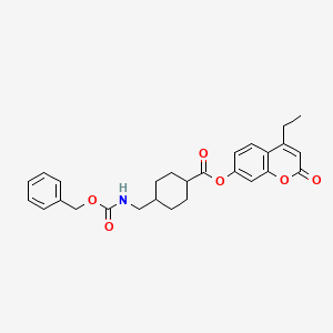 4-ethyl-2-oxo-2H-chromen-7-yl trans-4-({[(benzyloxy)carbonyl]amino}methyl)cyclohexanecarboxylate