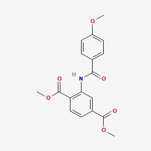 molecular formula C18H17NO6 B11155222 Dimethyl 2-[(4-methoxybenzoyl)amino]terephthalate 