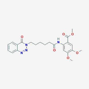 molecular formula C23H26N4O6 B11155228 methyl 4,5-dimethoxy-2-({6-[4-oxo-1,2,3-benzotriazin-3(4H)-yl]hexanoyl}amino)benzoate 