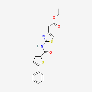 molecular formula C18H16N2O3S2 B11155242 Ethyl (2-{[(5-phenyl-2-thienyl)carbonyl]amino}-1,3-thiazol-4-yl)acetate 