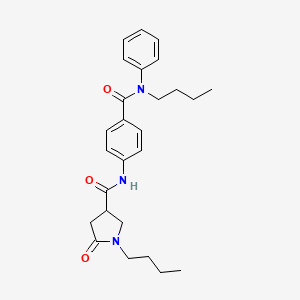 1-butyl-N-{4-[butyl(phenyl)carbamoyl]phenyl}-5-oxopyrrolidine-3-carboxamide