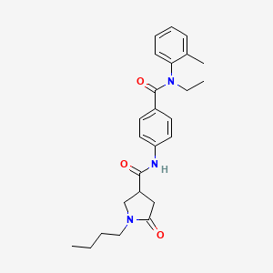 1-butyl-N-{4-[ethyl(2-methylphenyl)carbamoyl]phenyl}-5-oxopyrrolidine-3-carboxamide