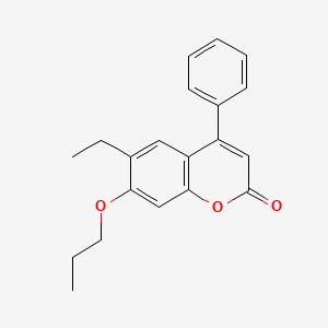 molecular formula C20H20O3 B11155269 6-ethyl-4-phenyl-7-propoxy-2H-chromen-2-one 