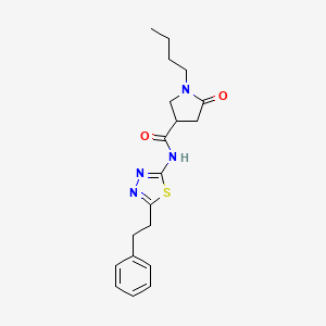 molecular formula C19H24N4O2S B11155275 1-butyl-5-oxo-N-[5-(2-phenylethyl)-1,3,4-thiadiazol-2-yl]pyrrolidine-3-carboxamide 