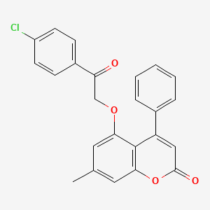 molecular formula C24H17ClO4 B11155282 5-[2-(4-chlorophenyl)-2-oxoethoxy]-7-methyl-4-phenyl-2H-chromen-2-one 