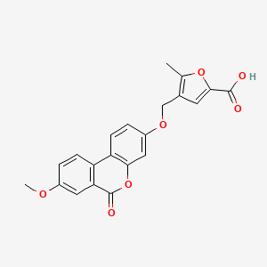 4-[({8-Methoxy-6-oxo-6H-benzo[C]chromen-3-YL}oxy)methyl]-5-methylfuran-2-carboxylic acid