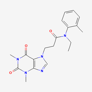 3-(1,3-dimethyl-2,6-dioxo-1,2,3,6-tetrahydro-7H-purin-7-yl)-N-ethyl-N-(2-methylphenyl)propanamide