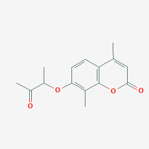 4,8-dimethyl-7-[(3-oxobutan-2-yl)oxy]-2H-chromen-2-one