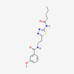 molecular formula C17H22N4O3S B11155343 3-methoxy-N-{2-[5-(pentanoylamino)-1,3,4-thiadiazol-2-yl]ethyl}benzamide 