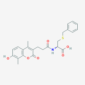 molecular formula C24H25NO6S B11155373 S-benzyl-N-[3-(7-hydroxy-4,8-dimethyl-2-oxo-2H-chromen-3-yl)propanoyl]-D-cysteine 