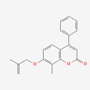 molecular formula C20H18O3 B11155415 8-methyl-7-[(2-methylprop-2-en-1-yl)oxy]-4-phenyl-2H-chromen-2-one 